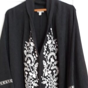 Floral Embroidered Oversized Cocoon Sweater